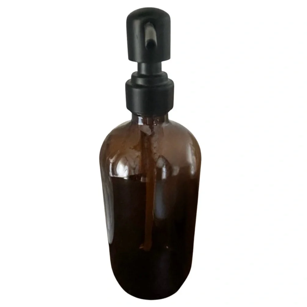 NEW Brown Glass Soap Dispenser